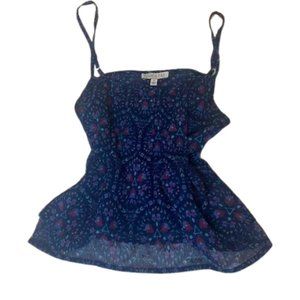 Blue floral tank top